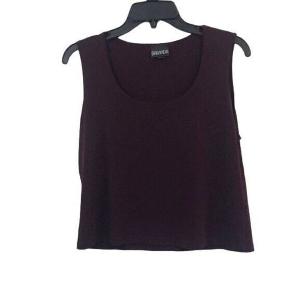 Baranda Tank Top‎ XL Sleeveless Burgundy Scoop Neck Casual Top - Picture 1 of 11